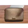 Bootje - Blaadjes - Goud - Water laptophoes neopreen klein -tafel