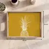 Lijnillustratie - Ananas - Bladkroon - Okergeel Dienblad Rechthoek middel -USP_Formaat