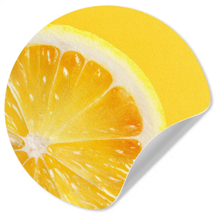Citroen - Geel - Zonnig Wandcirkel behangsticker klein -3d