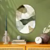 Japandi - Abstract - Groen Wandcirkel Ovaal Forex klein -sfeer2