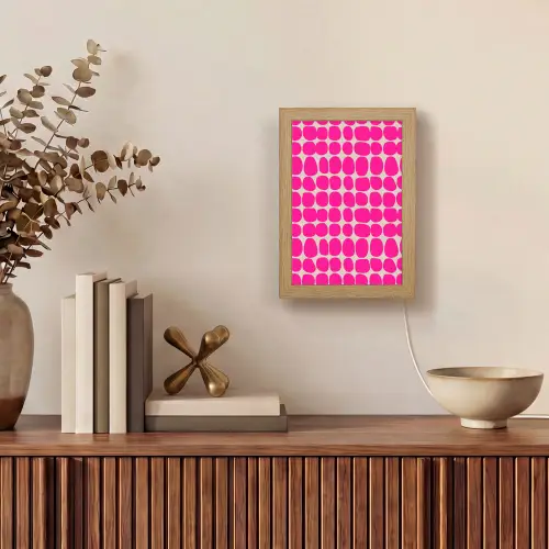 Stippen - Patroon - Roze Light Box met kabel (Tafellamp) klein 925 -sfeer2