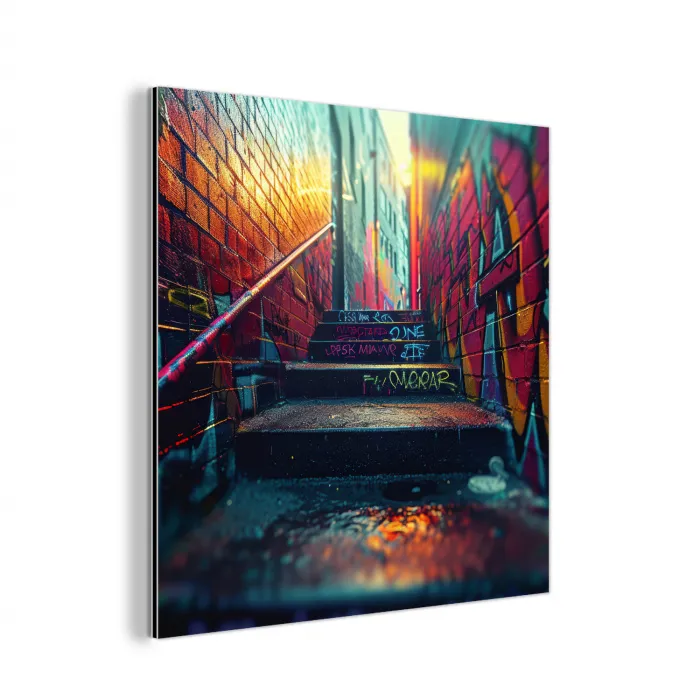 Architectuur - Neon - Trap - Graffiti aluminium wit klein -3d