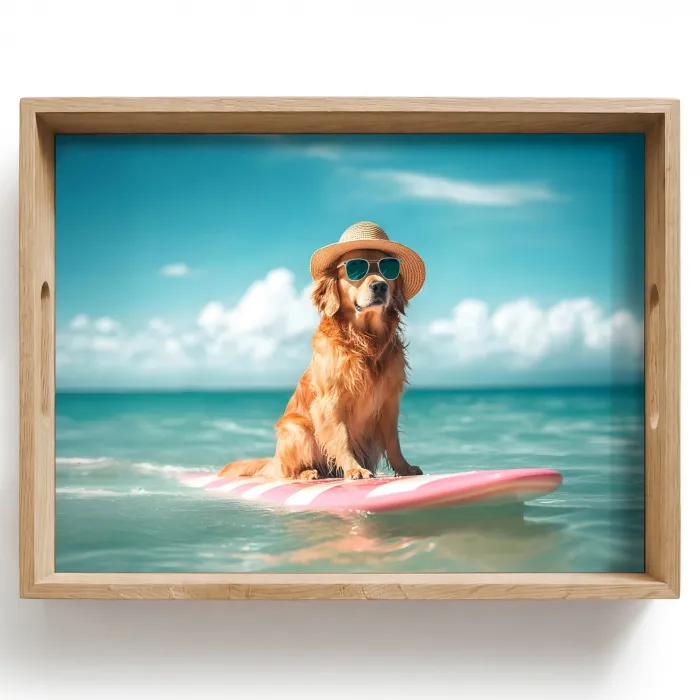 Zeewater - Hond - Golden retriever - Zonnebril Dienblad Rechthoek middel -z3d_shopping