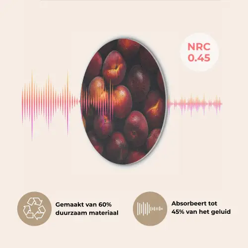 Fruit - Close up - Nectarines Akoestische PET Vilt - Rond klein -USP_NL