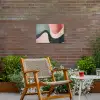 Abstract - Golven - Sierlijk - Roze Tuinposter op houten frame 2 cm dik klein -sfeer3