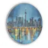 Skyline Toronto - Water - Stadslichten - Toren Akoestische PET Vilt - Rond klein -3d