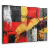 Abstracte kunst - Goud - Zwart Textielframe zwart klein -3d