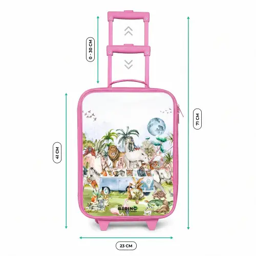 Busje met allemaal dieren Kinderkoffer - Roze klein -productfoto_formaten