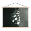 Vogel - Japandi - Groen textielposter latten blank klein -3d