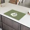 Vijgen - Minimalistisch - Getekend - Mosgroen Inductie beschermer vinyl 3mm klein -sfeer8