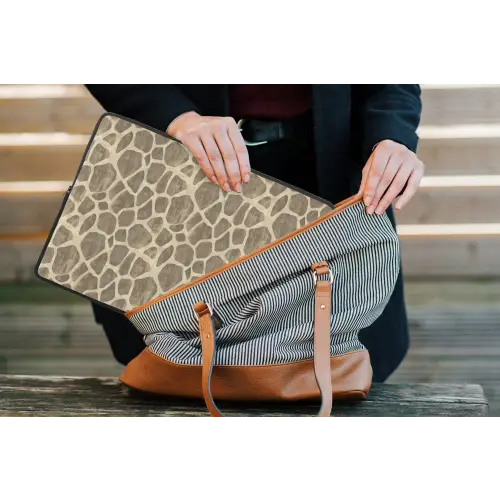 Giraf - Patroon - Beige - Bruin laptophoes neopreen klein 279 -tas