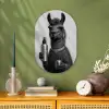 Lama - Flessen - Zwart - Wit Wandcirkel Ovaal Forex klein -sfeer2
