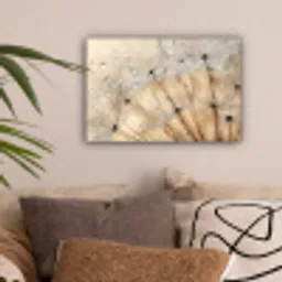 Paardenbloem - Abstract - Natuur - Beige canvas 2cm klein -sfeer1