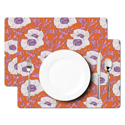 Bloemen - Grafisch - Oranje Placemat vinyl groot 368 -zzsfeer2_Kitchenyeah-website