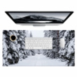 Bos - Winter - Sneeuw - Pad - Natuur Muismat XXL klein -3d