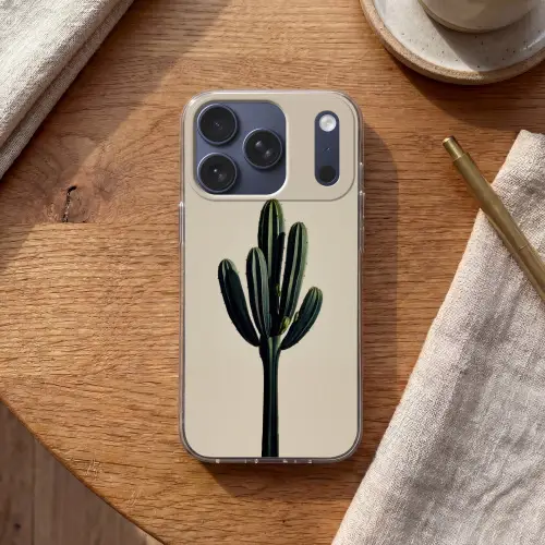 Cactus - Subtiel - Groen Telefoonhoesje iPhone 17 Pro klein -sfeer1