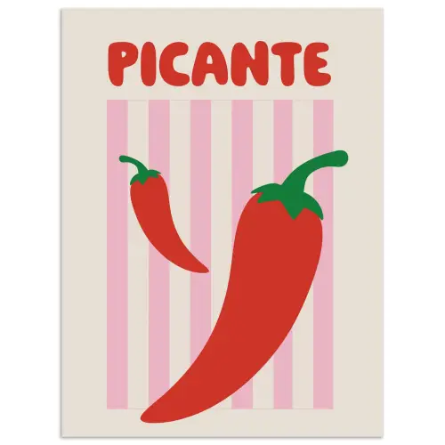 Pittig - Pepers - Rood poster papier klein -3d