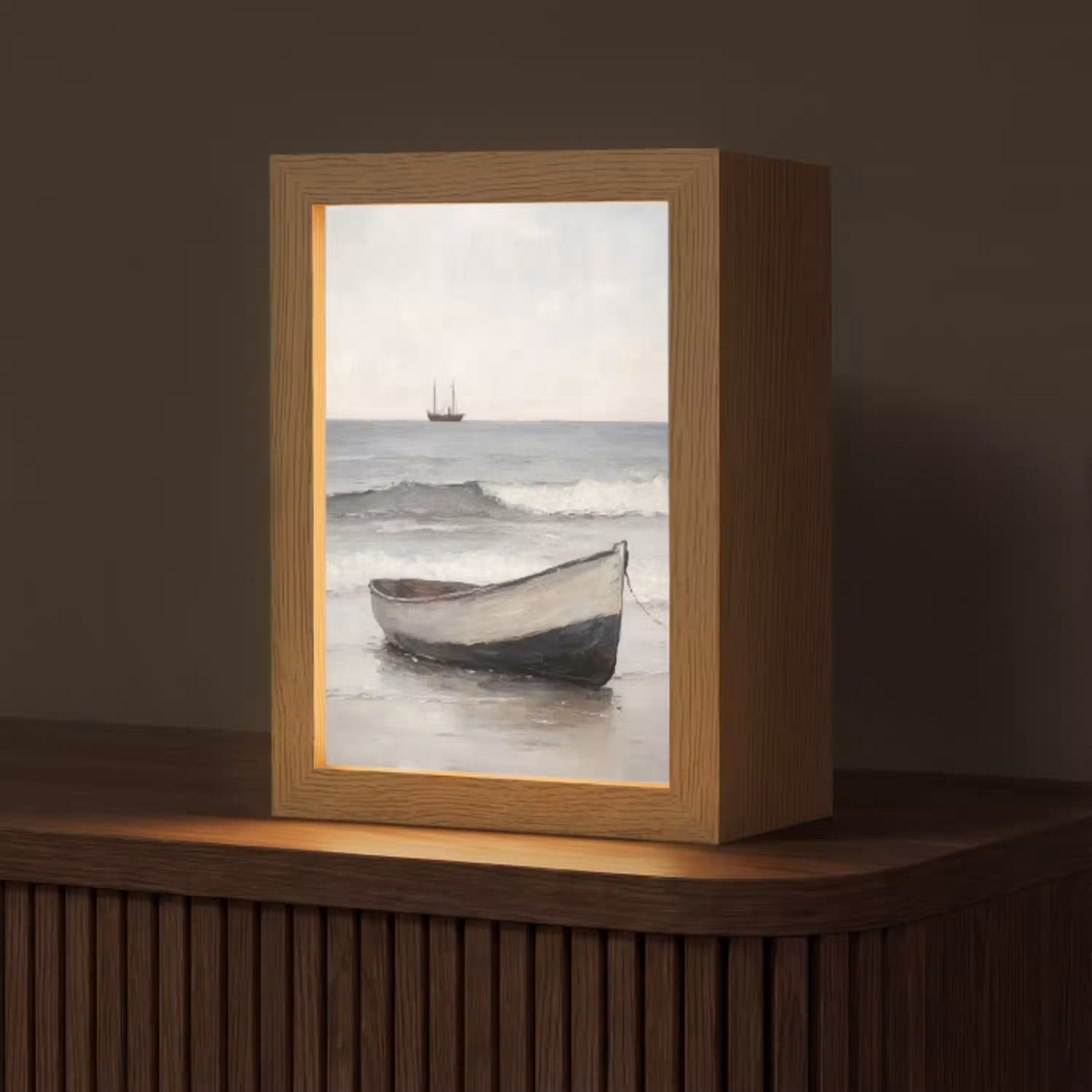 Roeiboot - Zee - Horizon Light Box met kabel (Tafellamp) klein -z3d_website
