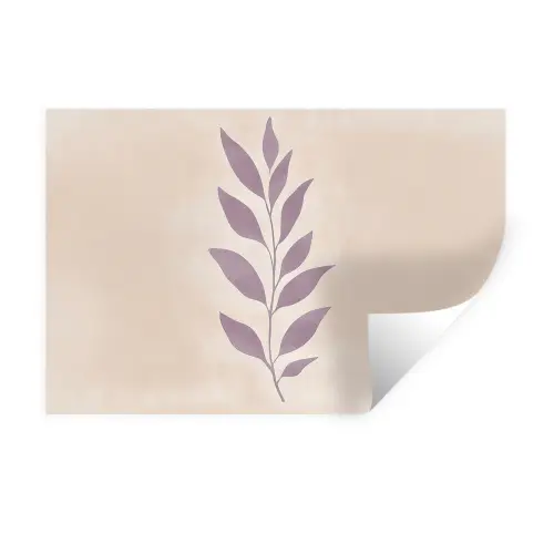 Tak - Bladeren - Minimalistisch - Beige Muursticker klein -3d