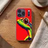 Kikker - Kleurrijk - Strepen - Ogen Telefoonhoesje iPhone 17 Pro klein -sfeer1