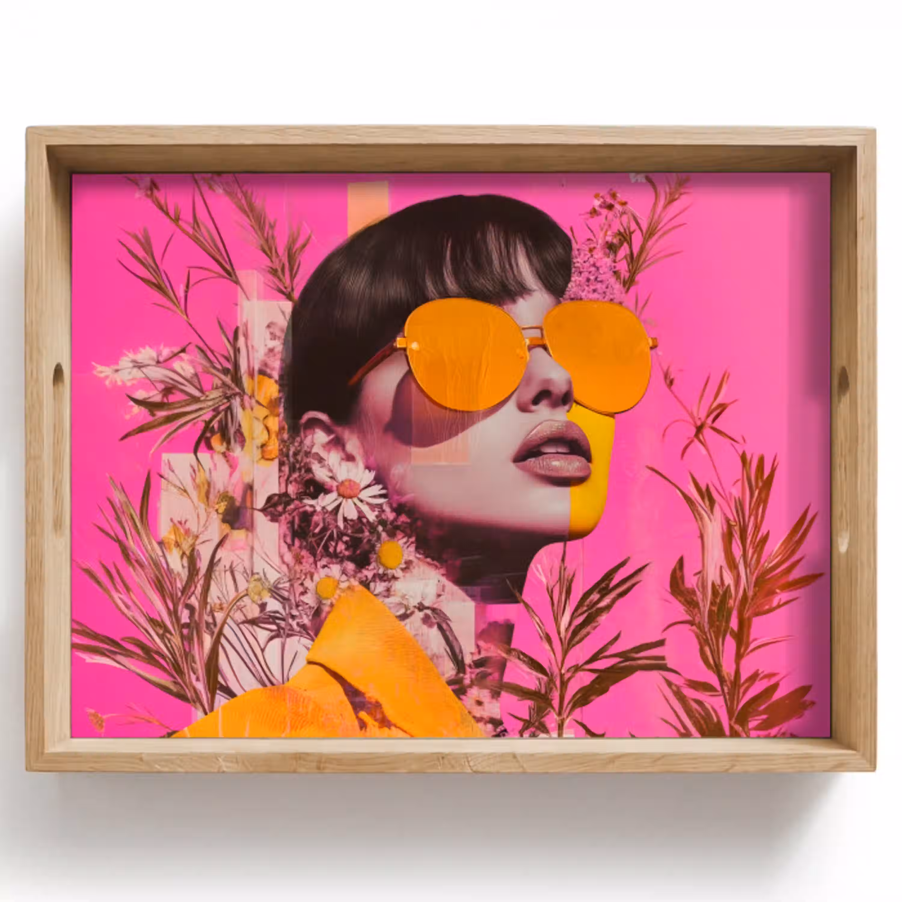 Zonnebril - Oranje - Vrouw - Planten Dienblad Rechthoek middel -z3d_shopping