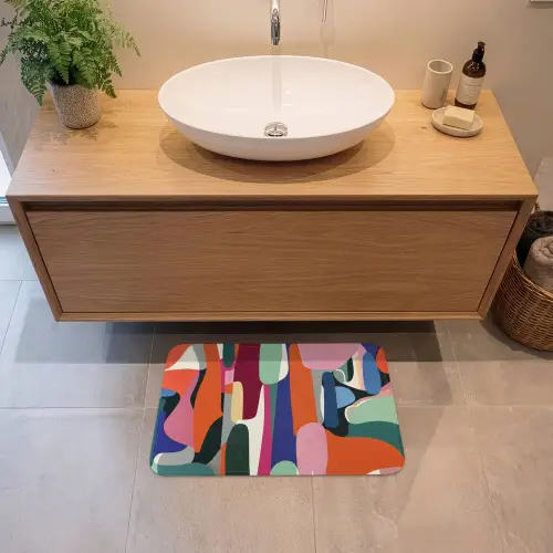 Vormen - Ritmisch - Kleuren - Abstract Badmat klein -sfeer1