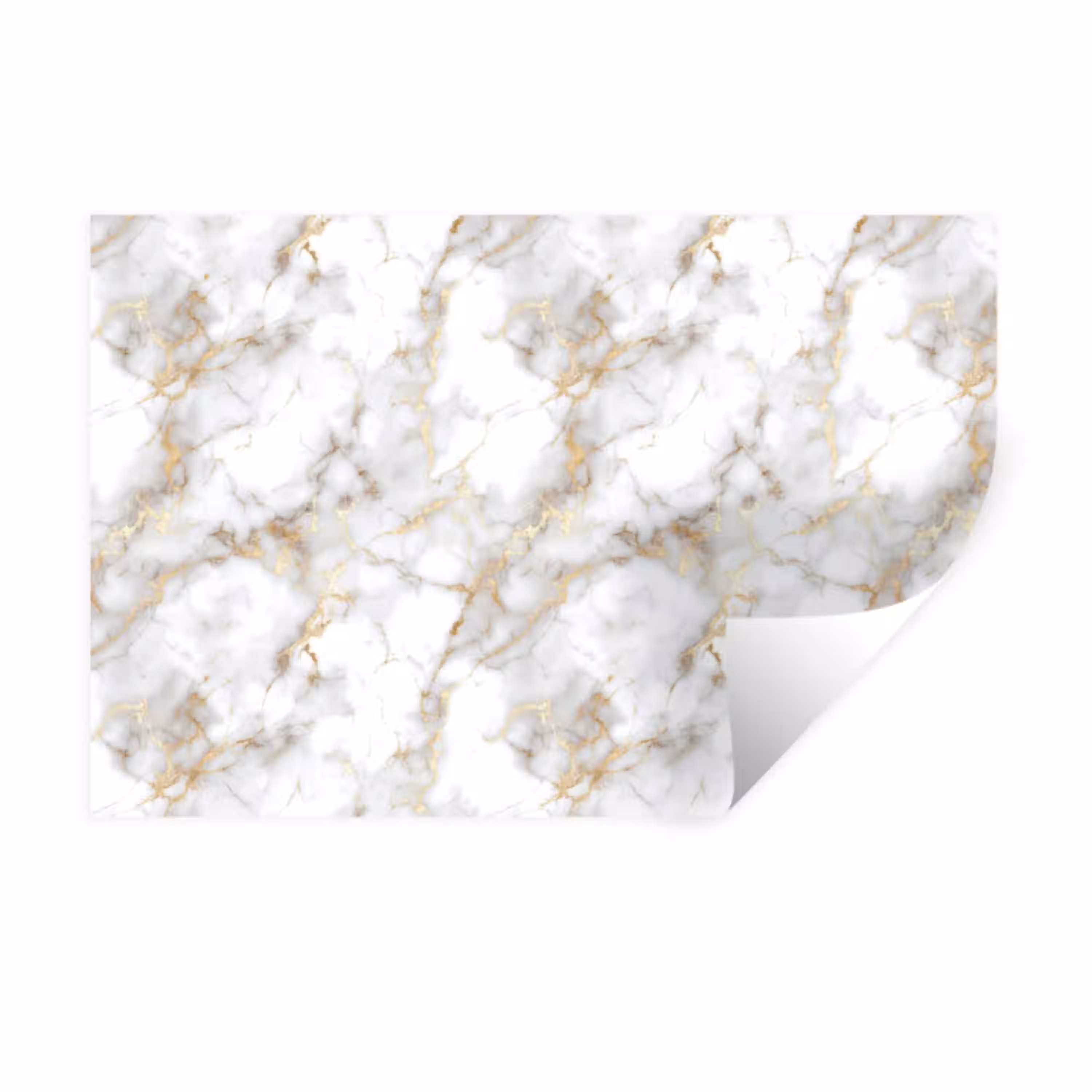 Gouden aders - Marmer - Wit Muursticker klein 286 -3d