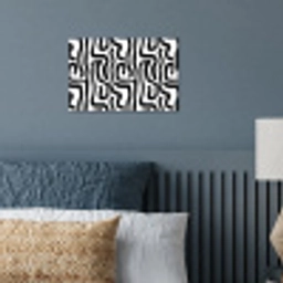 Modern - Lijnen - Zwart poster papier klein 62 -sfeer2