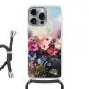 Bloemen - Kleurrijk - Bloei Hoesje iPhone 16 Pro Max met koord klein -3d