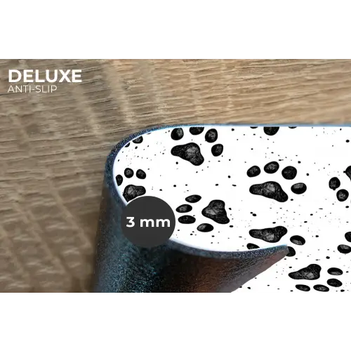 Paw - Pattern -Black Placemat vinyl groot 368 -closeup