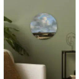 Gezicht op Haarlem met bleekvelden - Schilderij van Jacob van Ruisdael Wandcirkel kunststof plaat 5mm dik klein -sfeer3