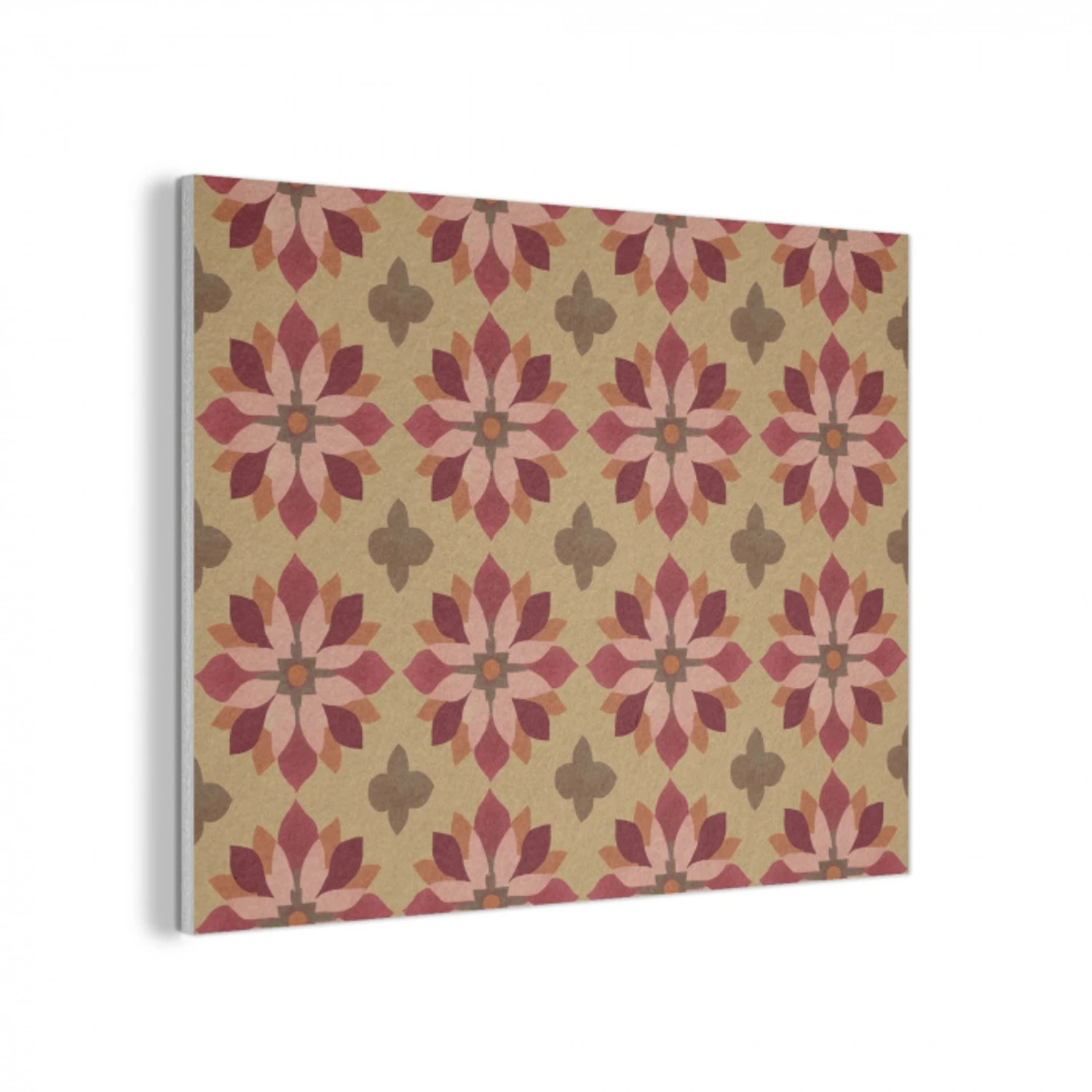 Bloemen - Retro - Groen PET vilt klein 837 -3d
