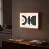 Abstract - Halve cirkel - Kunst - Zwart wit Light Box met batterij (Wandlamp) middel -sfeer1