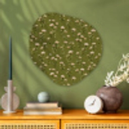 Landelijk - Bloemen -  Groen Wandcirkel Organisch Aluminium middel 851 -sfeer2