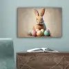 Paashaas - Pastel - Eieren canvas 2cm klein -sfeer4
