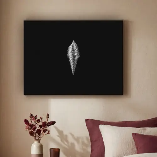 Softijs - Realistisch - Futuristisch Textielframe zwart klein -sfeer1