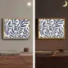Bladeren - Klimop - Donkerblauw Light Box met batterij (Wandlamp) middel -sfeer3