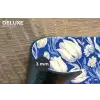 Bloemen - Delfts Blauw - Patroon - Tulp Placemat vinyl groot -closeup