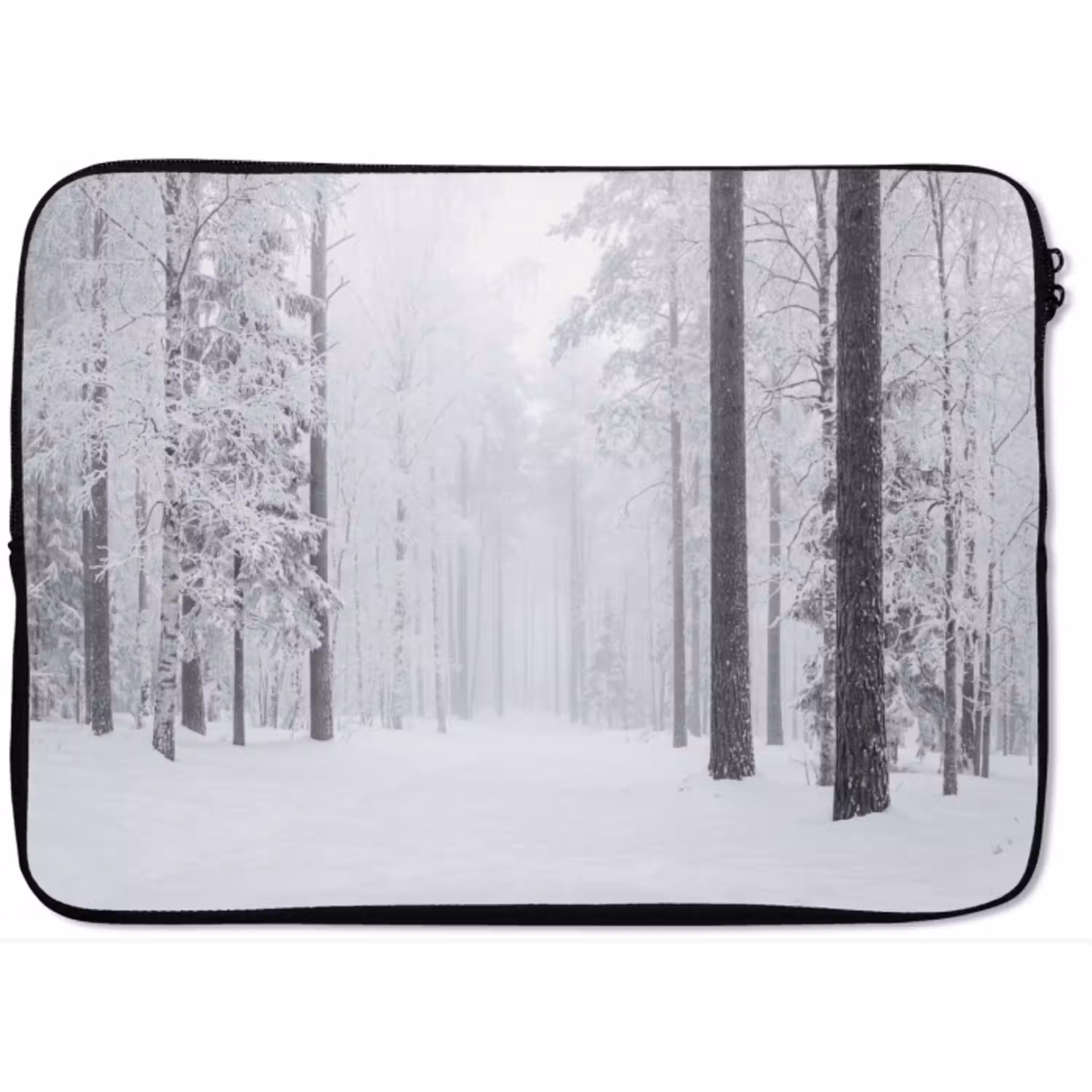 Bos - Sneeuw - Pad - Winter - Stilte laptophoes neopreen klein -zkaufland3dotto