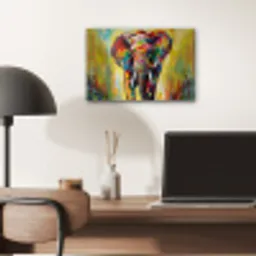 Olifant - Kunst - Schilderij - Dieren - Regenboog aluminium wit klein -sfeer5