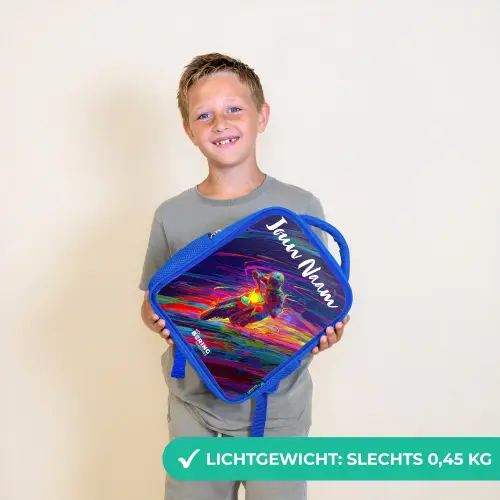 Crossmotor - Neonkleuren - Lijnen - Helm Kinderrugzak - Blauw middel -sfeer1_NL