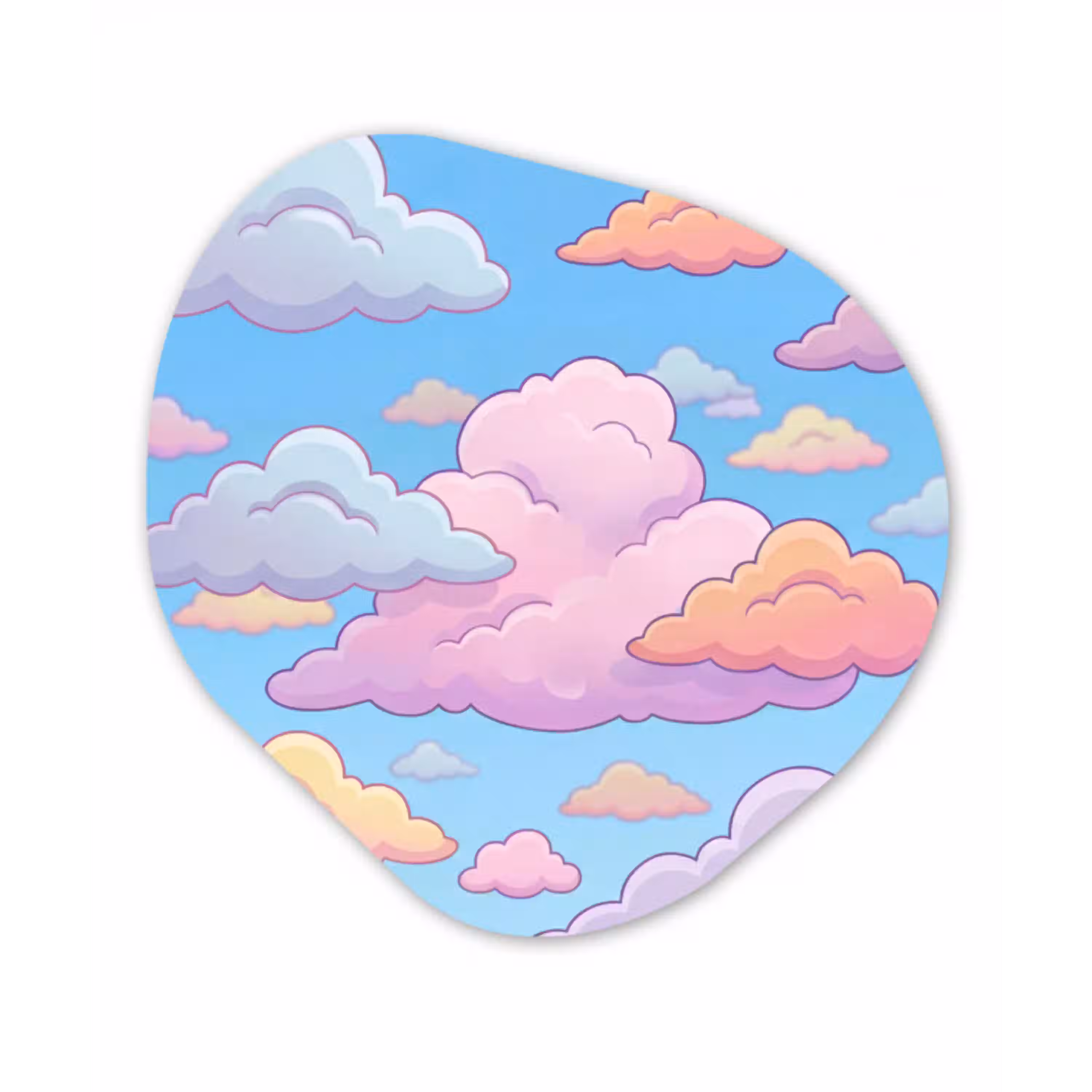 Wolk - Lucht - Natuur - Illustratie - Pastel Wandcirkel Organisch Forex 3mm klein -3d