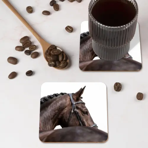 Portret - Paard - Elegant onderzetter kurk middel -sfeer2