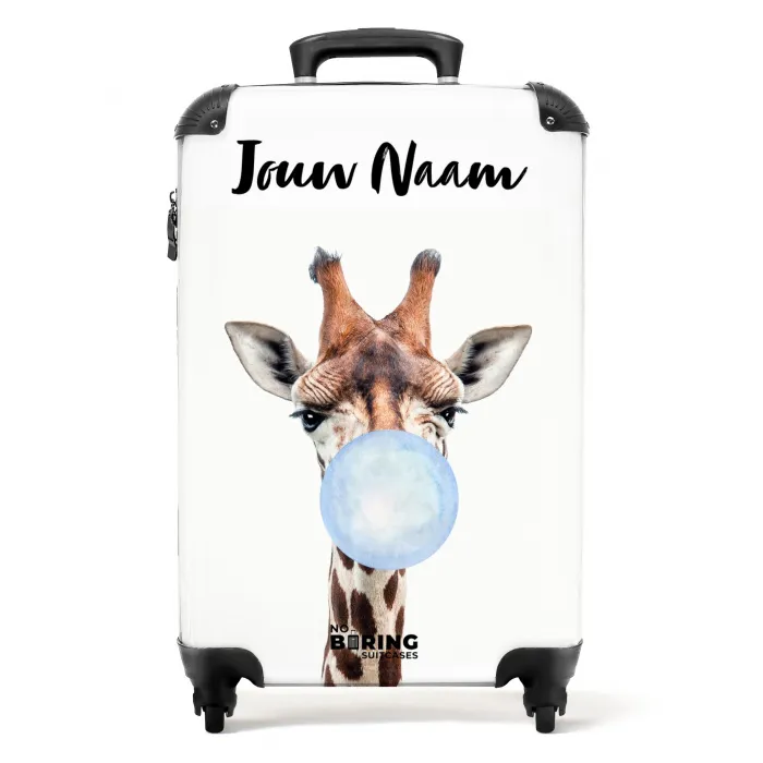 Kauwende Kobus blauw NBS - Handbagage koffer - Kinderen Unisex middel -productfoto_recht