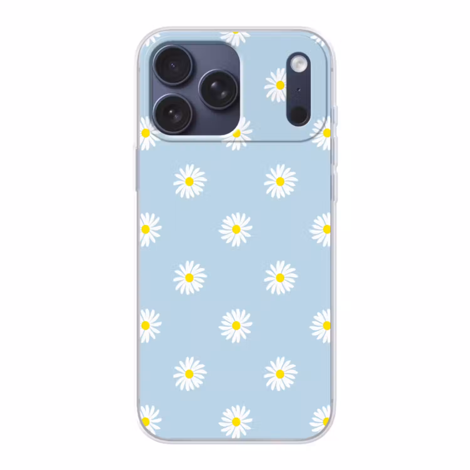 Telefoonhoesje Softcase - Madeliefjes - Pastel - Wit - Blauw - Bloemen