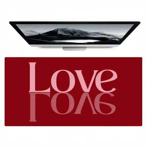 Love - Spiegeling - Rood Muismat XXL klein -zzz3d