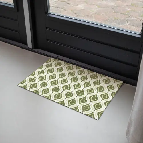Patroon - Retro - Groen Deurmat klein 898 -sfeer2