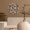 Camouflage - Patroon - Beige - Bruin Wandcirkel plexiglas klein 852 -sfeer1