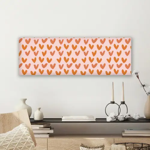 Hartjes - Getekend - Oranje canvas 2cm klein 828 -sfeer6