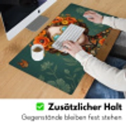 Portret - Vrouw - Kleurrijk - Expressief Muismat XXL klein -ysfeer3_duits